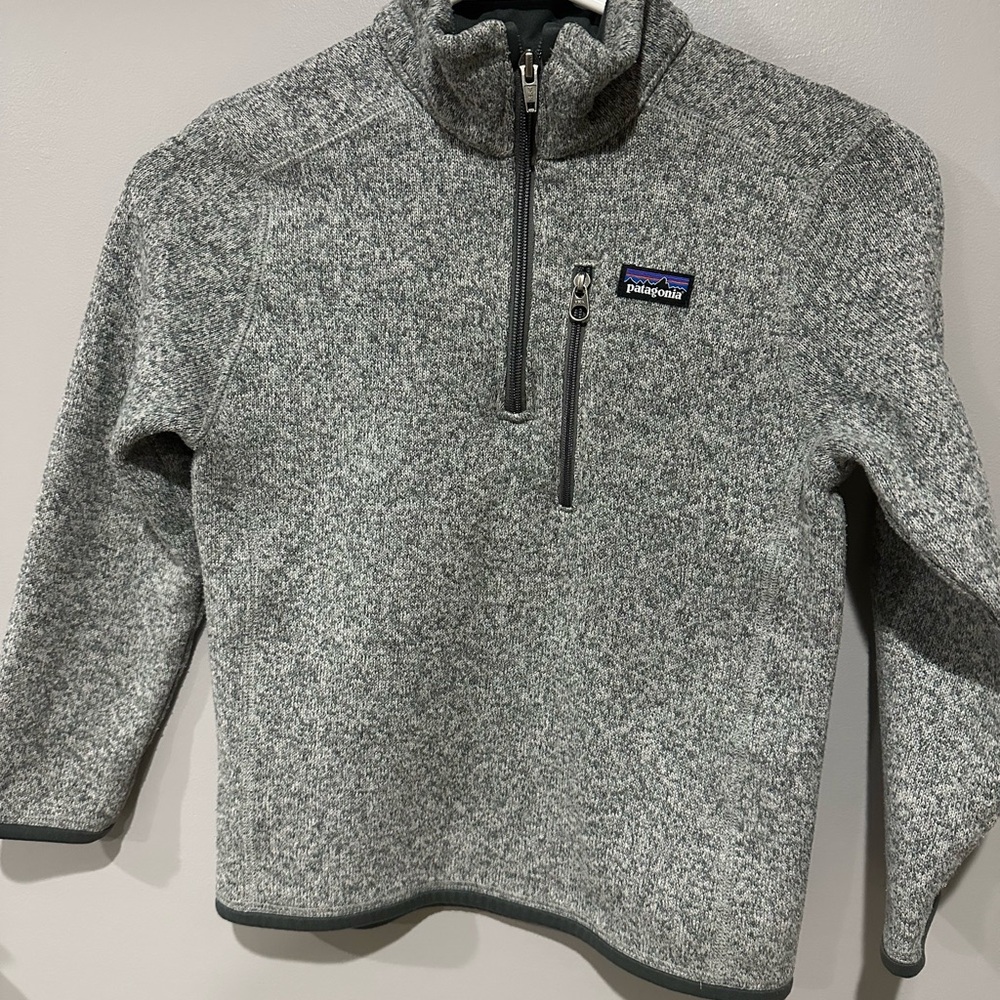 Patagonia Gray Sweater Knit Quarter-Zip Pullover